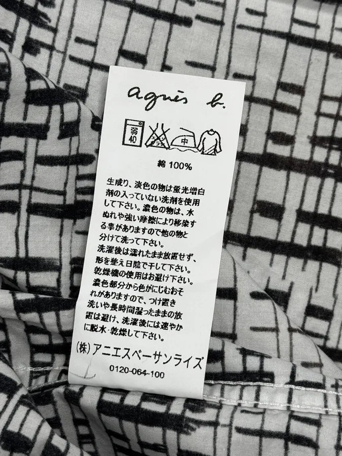 Agnès B Trompe L’oeil Script Abstract Black & White Shirt yYRZRdD 10