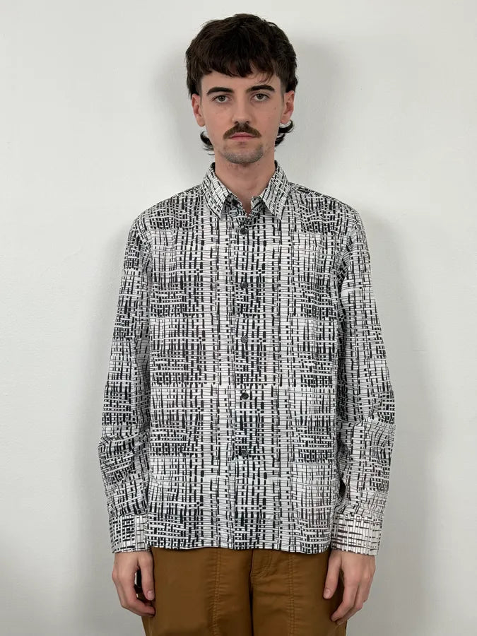 Agnès B Trompe L’oeil Script Abstract Black & White Shirt yYRZRdD 1