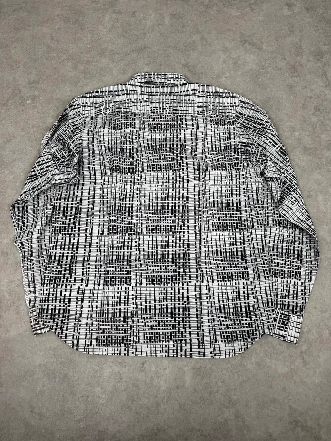 Agnès B Trompe L’oeil Script Abstract Black & White Shirt yYRZRdD 3