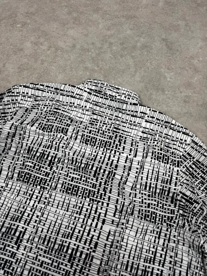 Agnès B Trompe L’oeil Script Abstract Black & White Shirt yYRZRdD 5