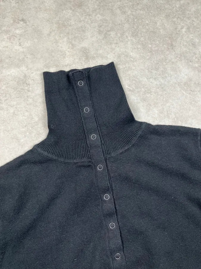 Agnès b Black Wool Button-Up Cardigan FLxuSVk 5