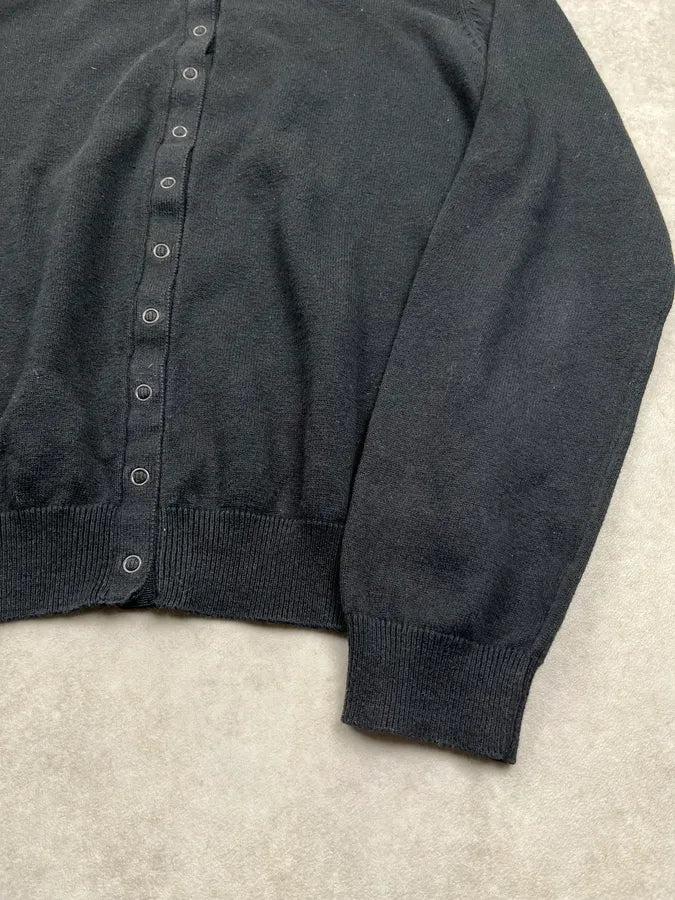 Agnès b Black Wool Button-Up Cardigan FLxuSVk 7