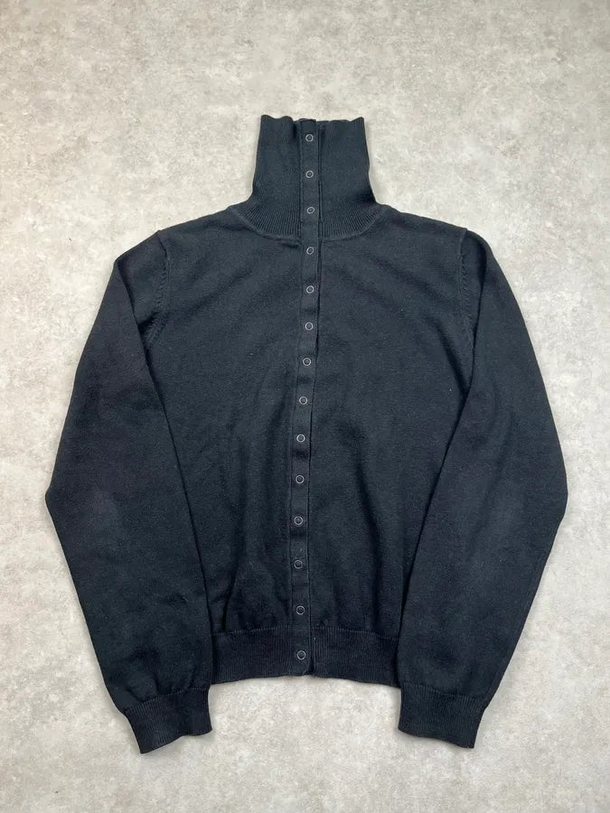 Agnès b Black Wool Button-Up Cardigan FLxuSVk 0