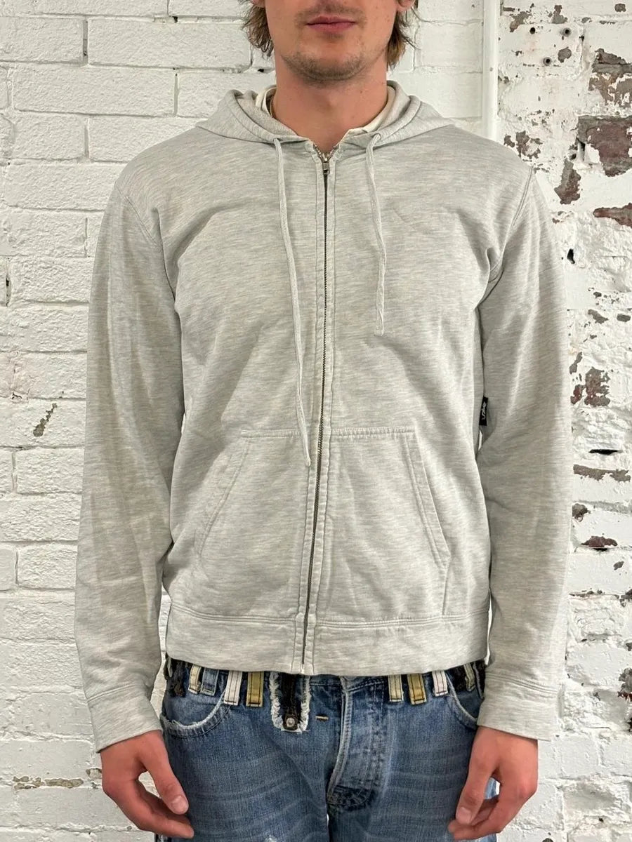 Agnès B Grey Minimalist Zip-Up Hoodie gNJJzVN 1
