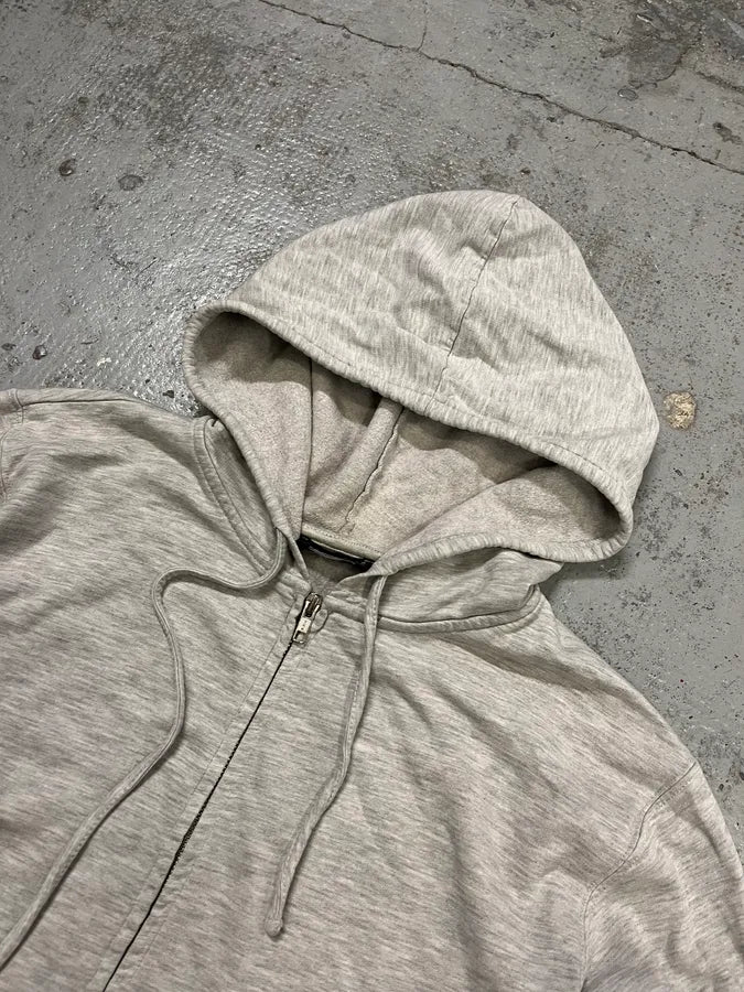 Agnès B Grey Minimalist Zip-Up Hoodie gNJJzVN 4