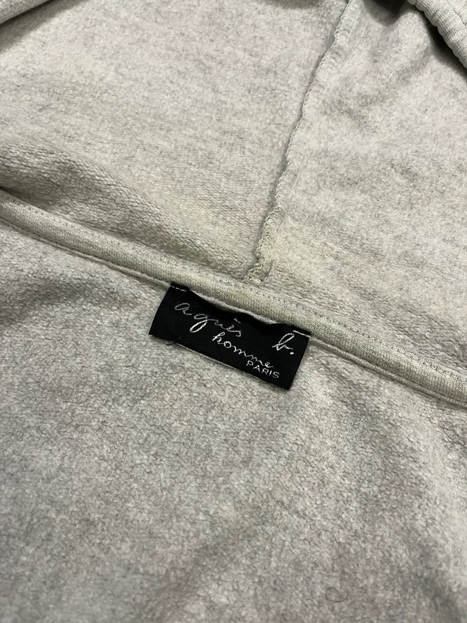 Agnès B Grey Minimalist Zip-Up Hoodie gNJJzVN 9