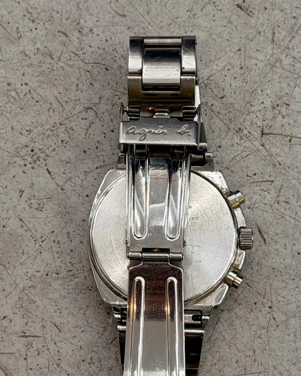 Agnès B Red Steel Chronograph Watch razqnRN 1