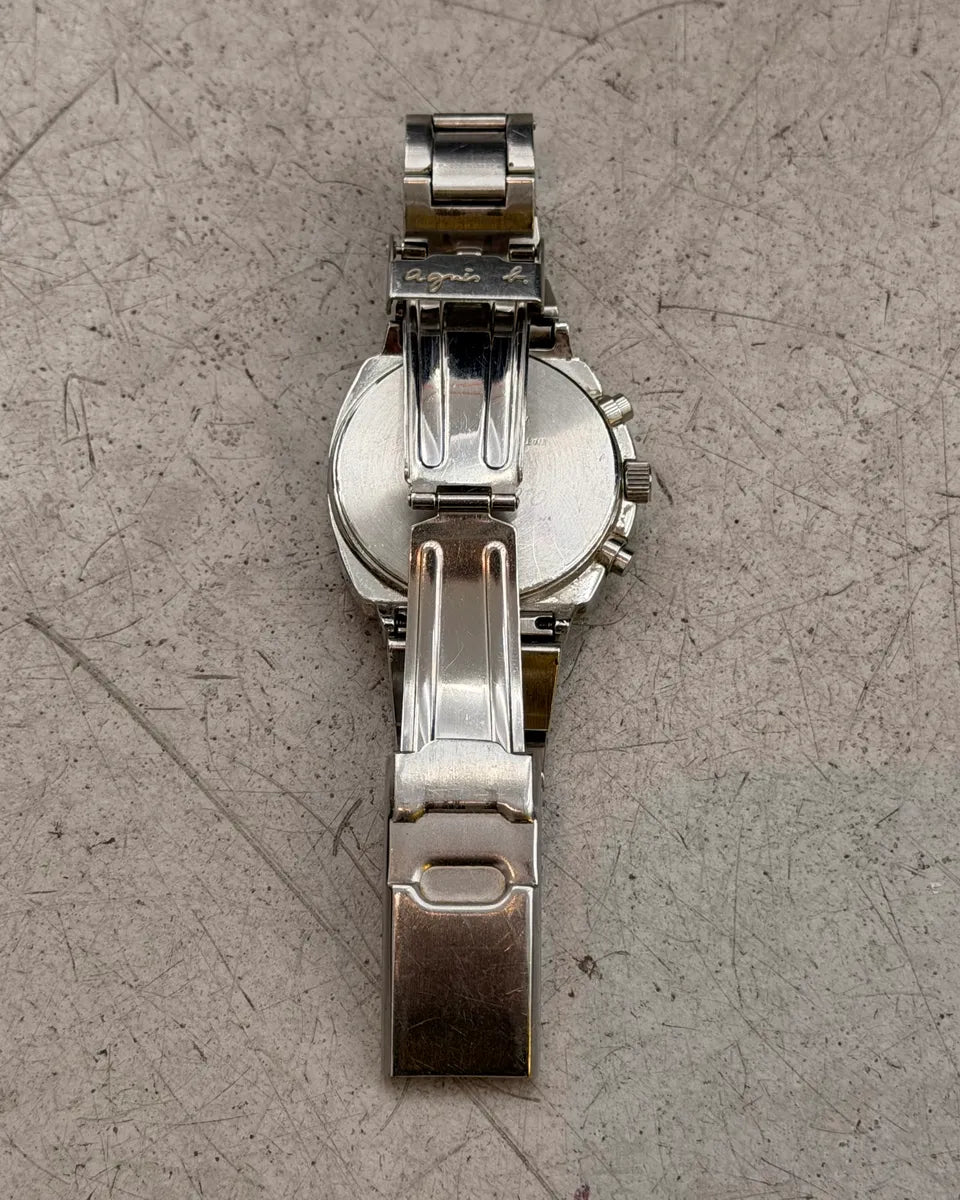 Agnès B Red Steel Chronograph Watch razqnRN 3