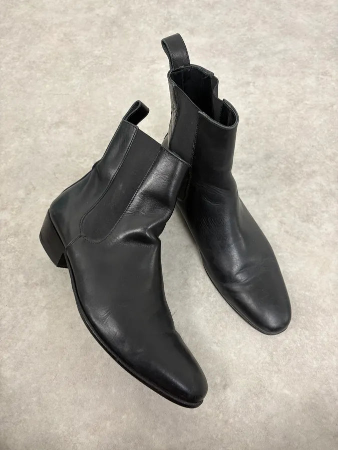 Agnès b. Black Leather Chelsea Boots oWCQsPl 6