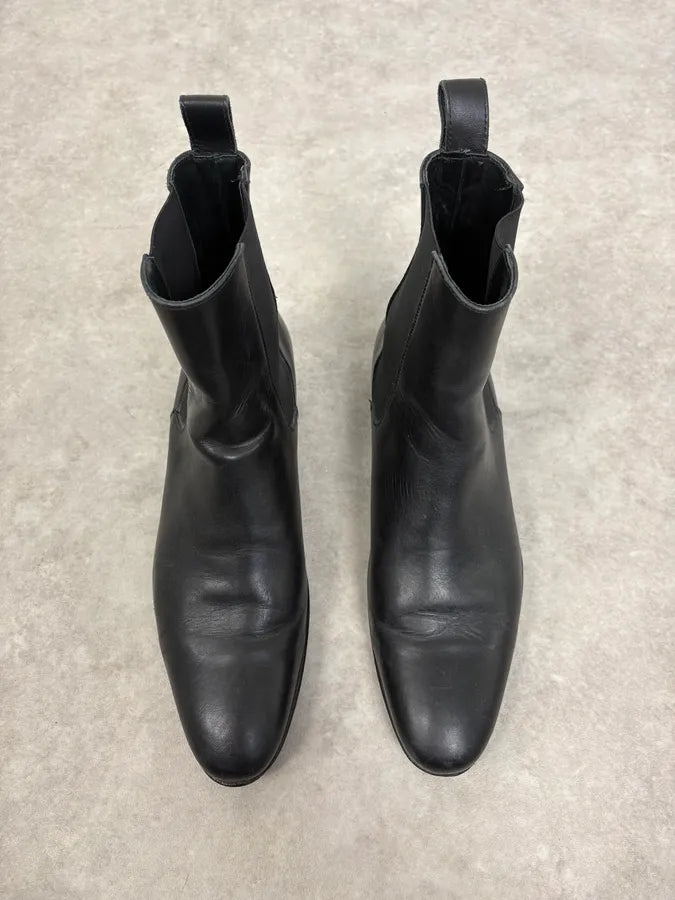 Agnès b. Black Leather Chelsea Boots oWCQsPl 3