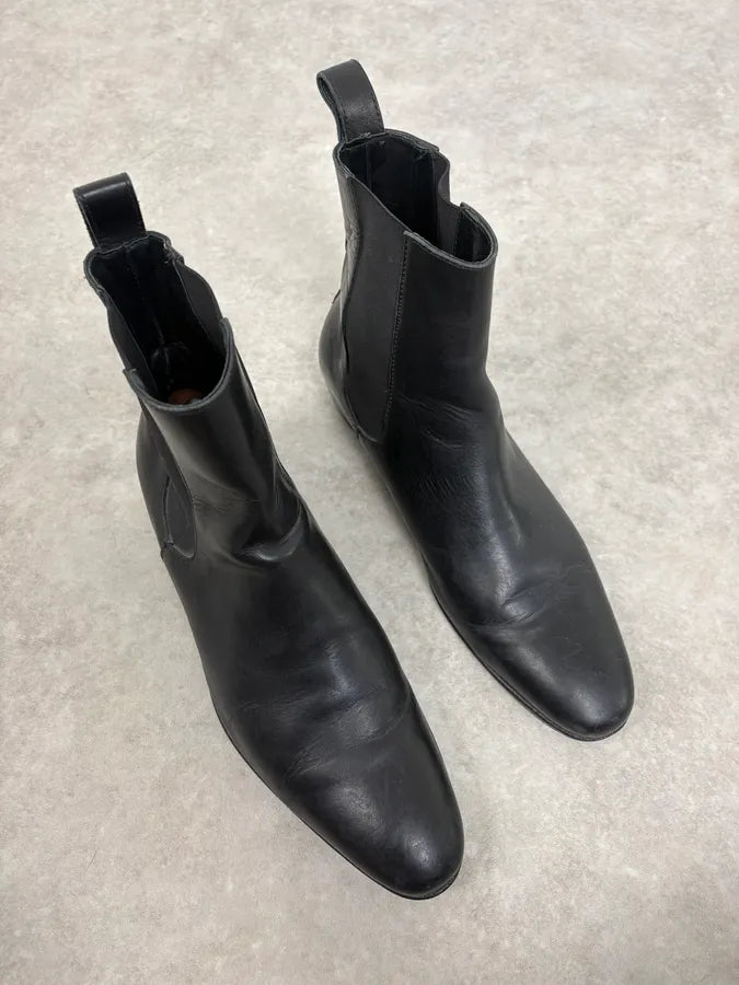 Agnès b. Black Leather Chelsea Boots oWCQsPl 5