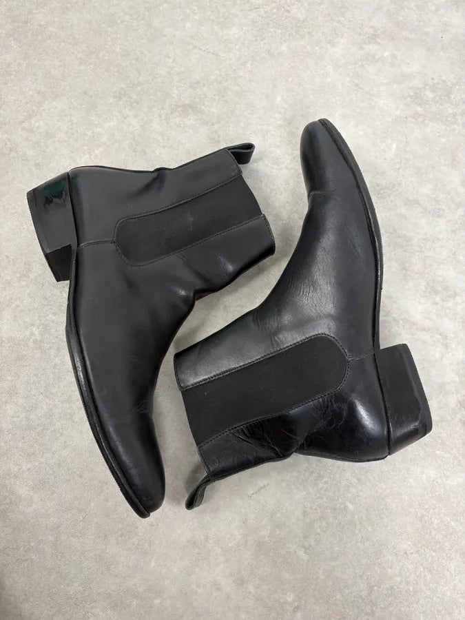 Agnès b. Black Leather Chelsea Boots oWCQsPl 7
