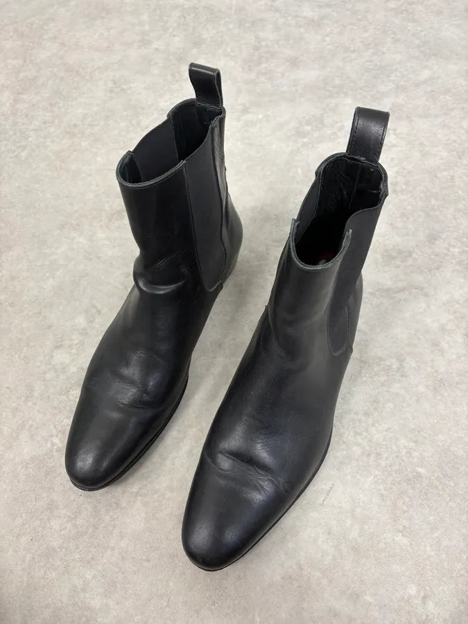 Agnès b. Black Leather Chelsea Boots oWCQsPl 4