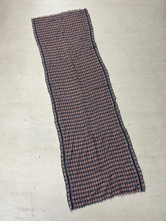 Agnès b. Navy Orange Wool Jacquard Scarf RfsBcYc 4