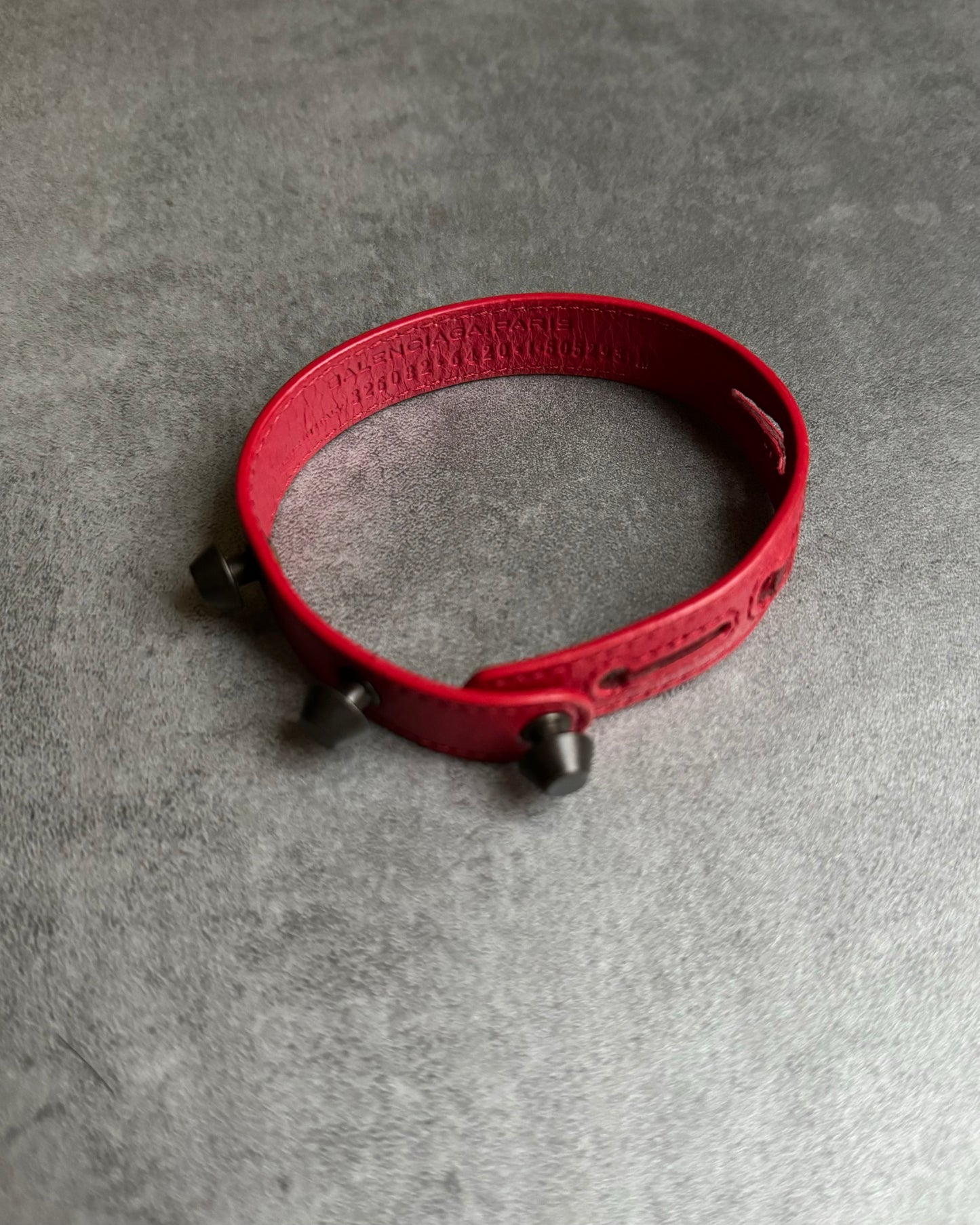 Balenciaga Arena Wrap Red Leather Bracelet (OS) - 6