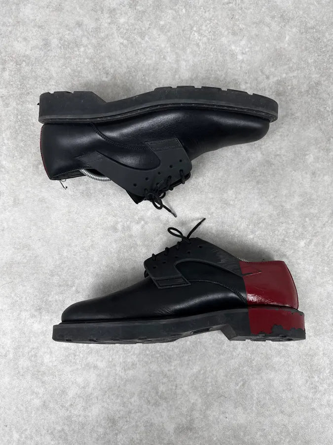 Alexander McQueen Black & Red Bloody Abstract Derby Leather Shoes JSDOSzu 2