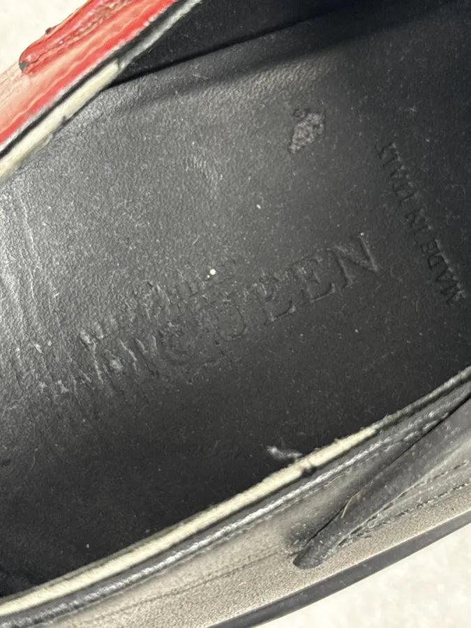 Alexander McQueen Black & Red Bloody Abstract Derby Leather Shoes JSDOSzu 9