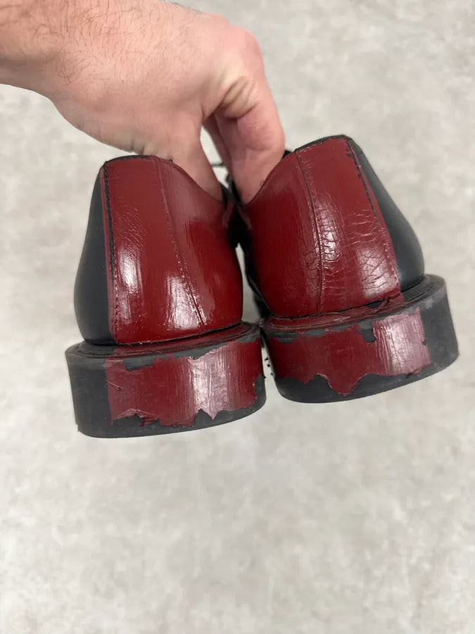 Alexander McQueen Black & Red Bloody Abstract Derby Leather Shoes JSDOSzu 6