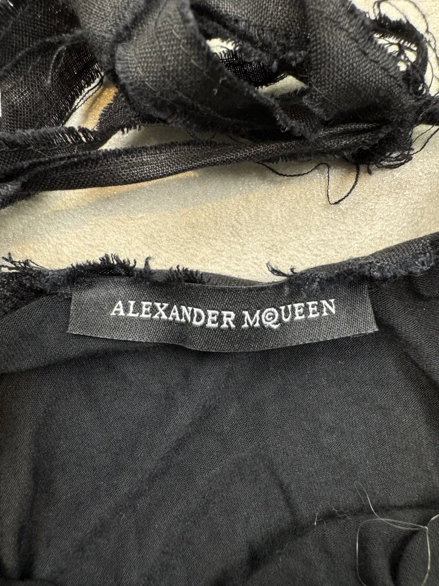 Alexander McQueen Black Cotton Distressed Top IzdsyeZ 7