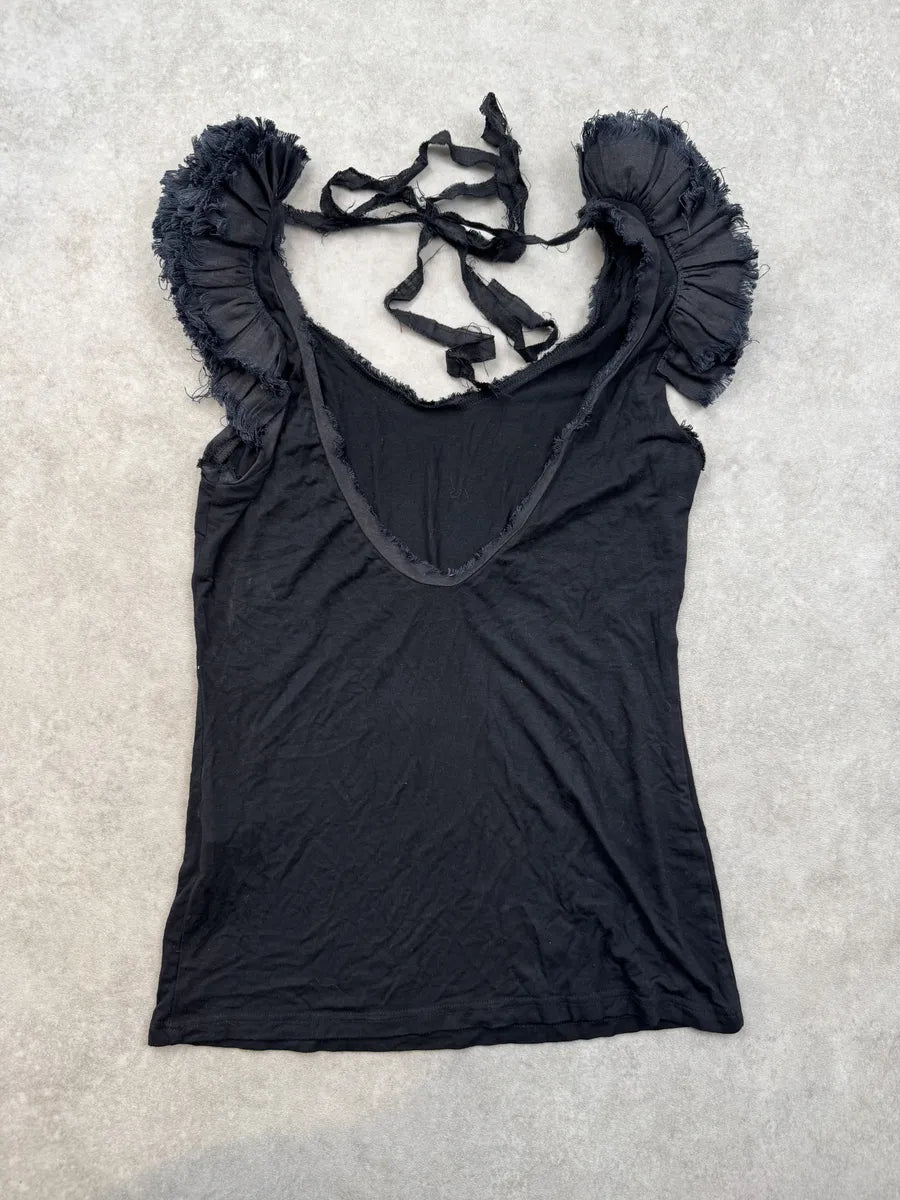 Alexander McQueen Black Cotton Distressed Top IzdsyeZ 6