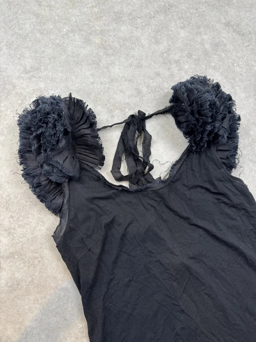 Alexander McQueen Black Cotton Distressed Top IzdsyeZ 4