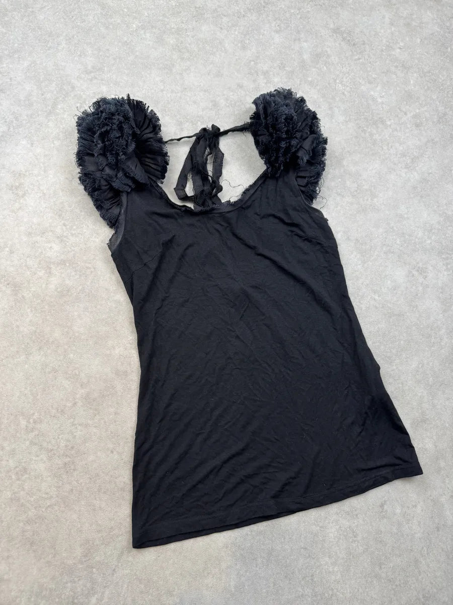 Alexander McQueen Black Cotton Distressed Top IzdsyeZ 3