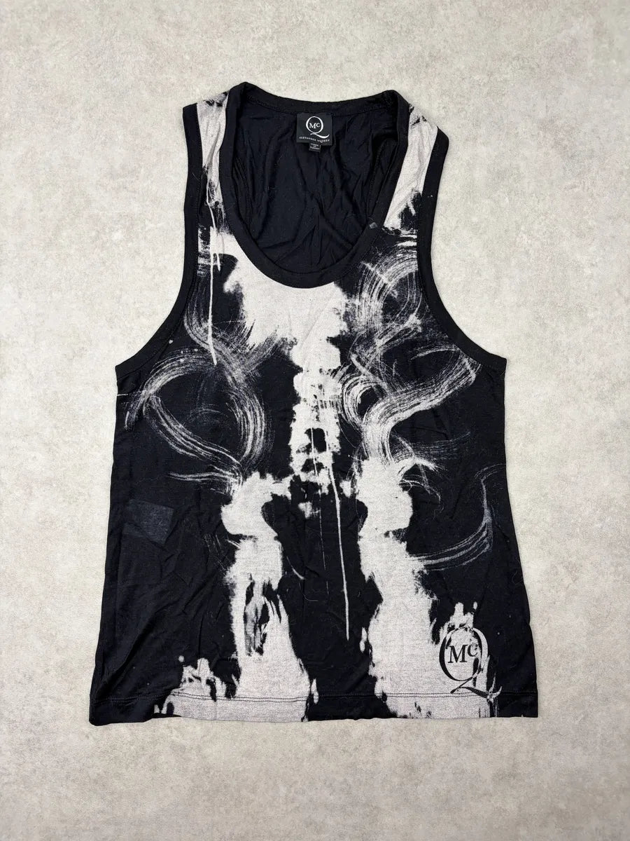 SS2012 Alexander McQueen Black Abstract Graphic Tank Top hQFMXFv 0
