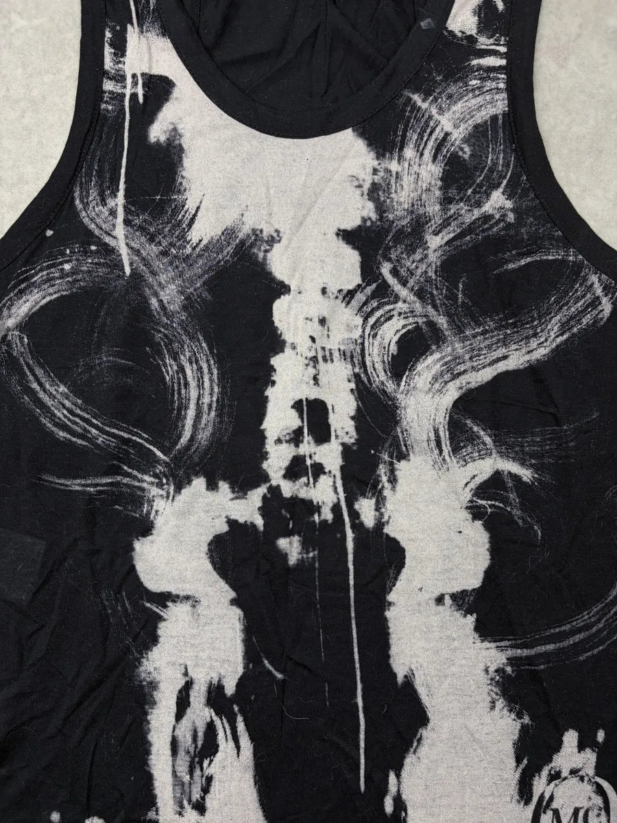 SS2012 Alexander McQueen Black Abstract Graphic Tank Top hQFMXFv 5