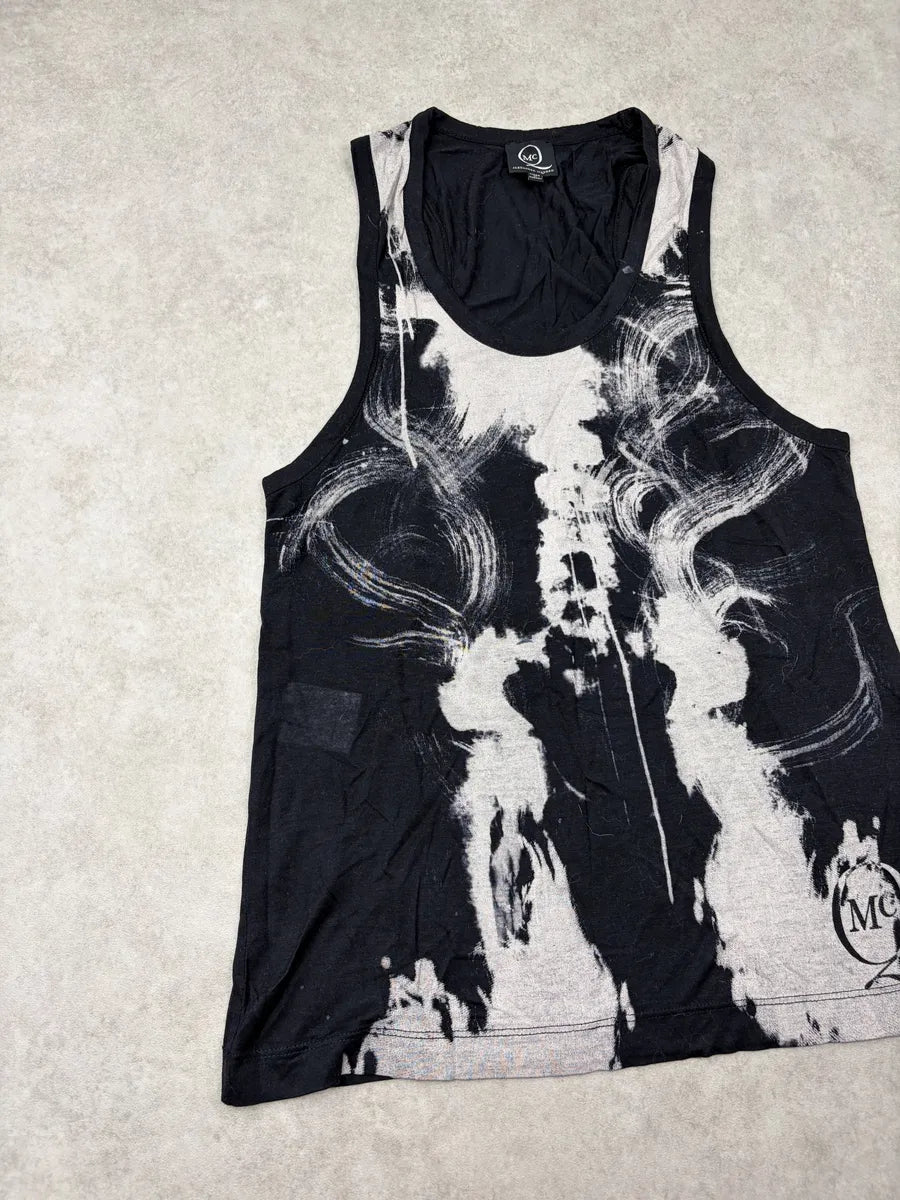 SS2012 Alexander McQueen Black Abstract Graphic Tank Top hQFMXFv 3