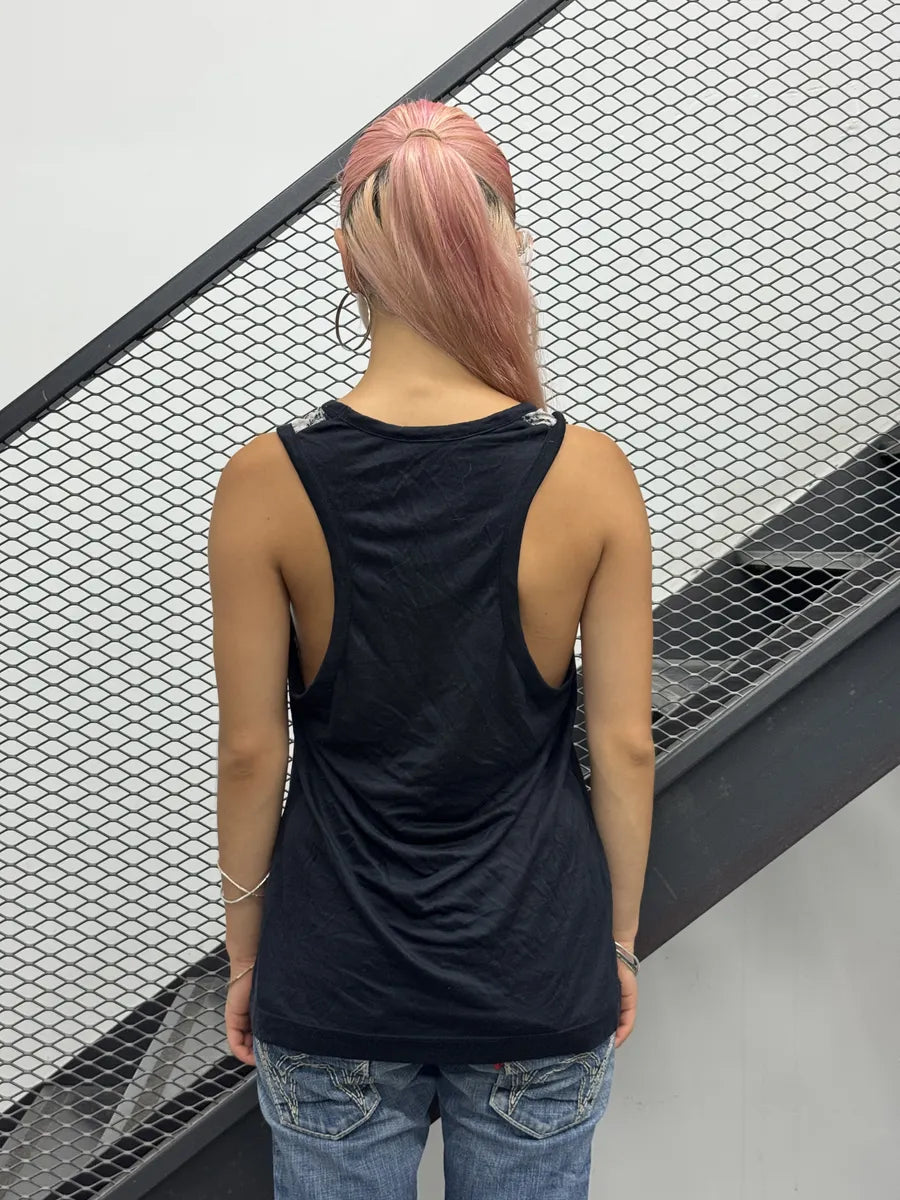 SS2012 Alexander McQueen Black Abstract Graphic Tank Top hQFMXFv 2