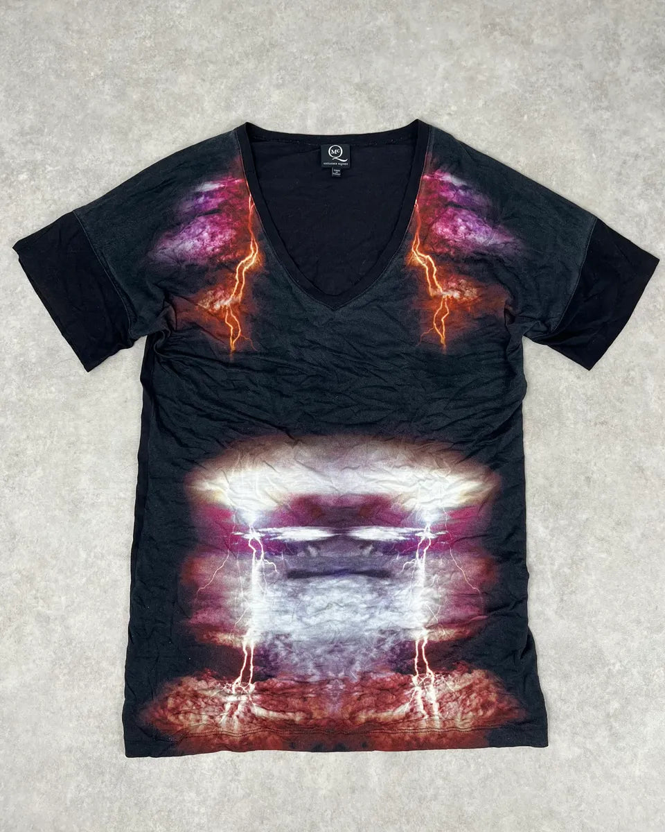 SS2012 Alexander McQueen Black Storm Lightning T-Shirt evrPQvj 0