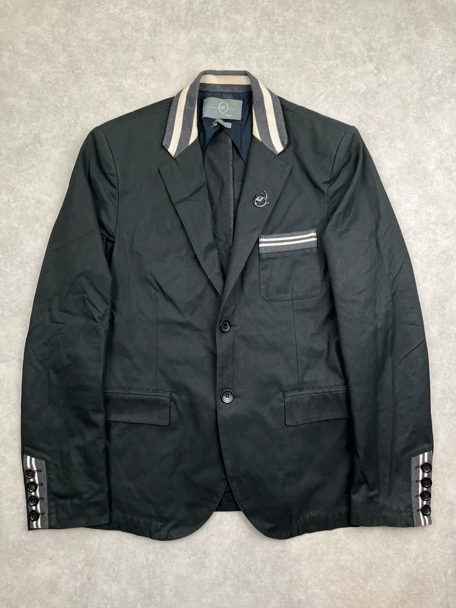 2000s Alexander McQueen Black Striped Collar Blazer Jacket jElYcRg 0