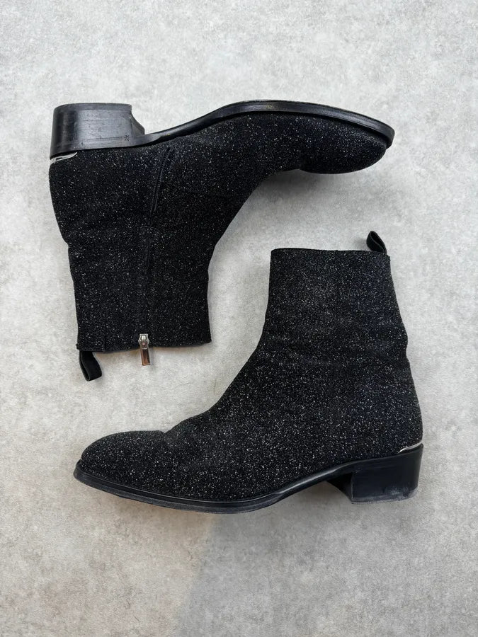 Alexander McQueen Black Glitter Starry Night Boots YgGJQTN 2