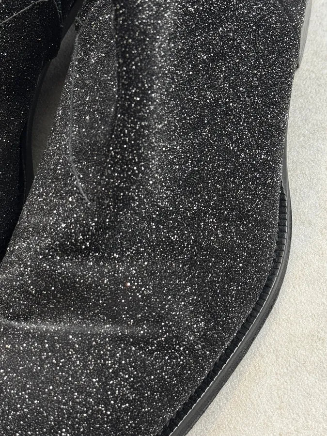 Alexander McQueen Black Glitter Starry Night Boots YgGJQTN 6
