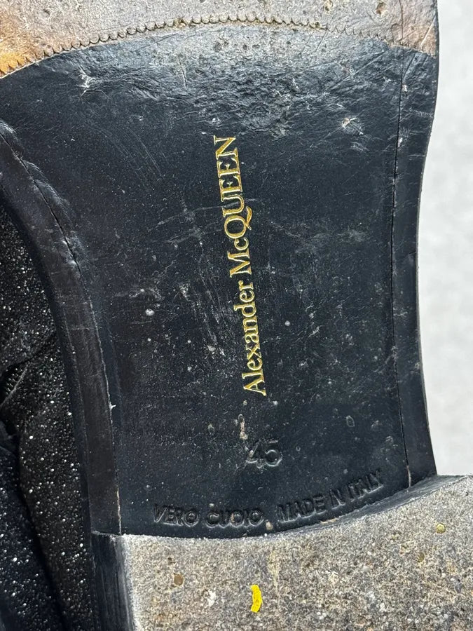 Alexander McQueen Black Glitter Starry Night Boots YgGJQTN 9