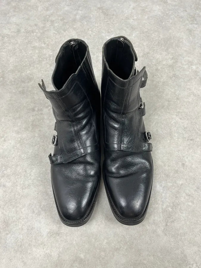 Alexander McQueen Black Leather Multi-Strap Boots JrMwEsV 1