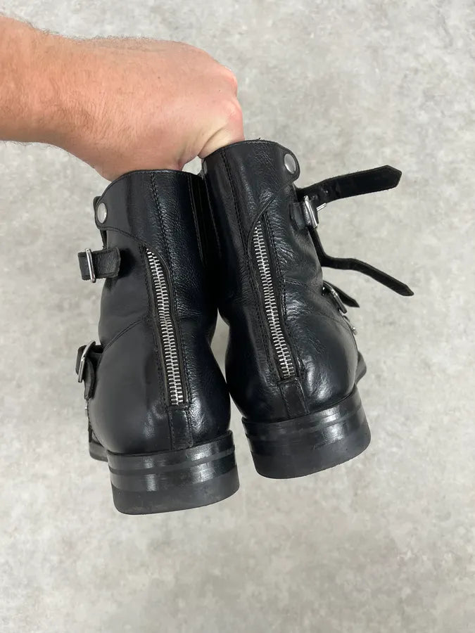 Alexander McQueen Black Leather Multi-Strap Boots JrMwEsV 4