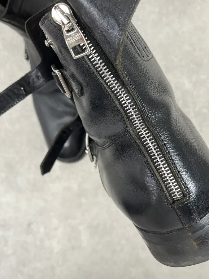Alexander McQueen Black Leather Multi-Strap Boots JrMwEsV 7