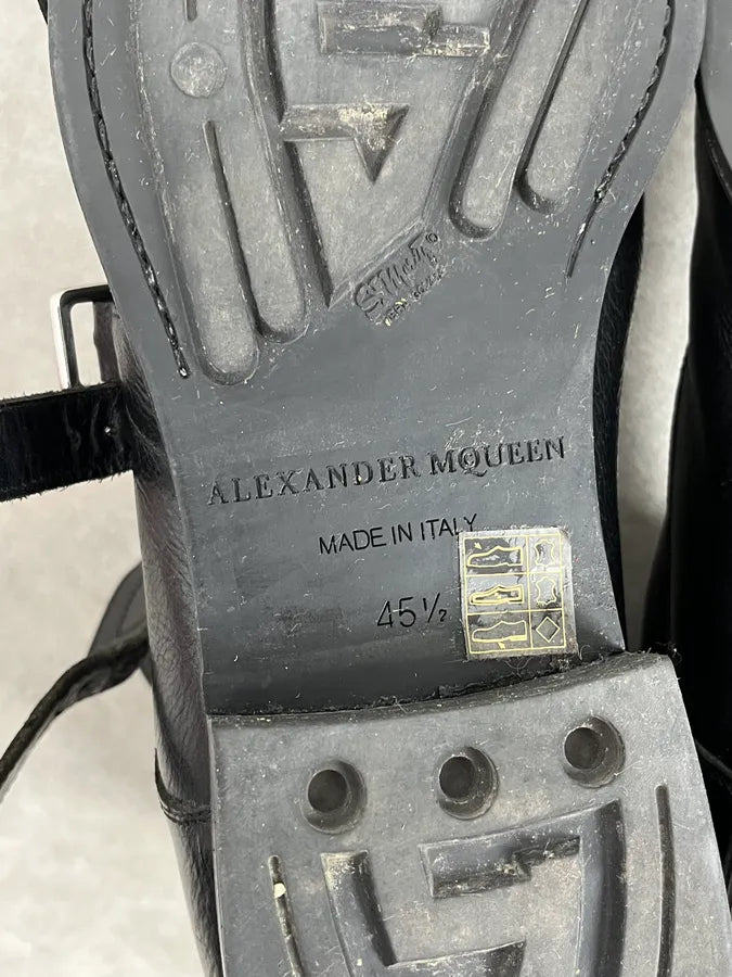 Alexander McQueen Black Leather Multi-Strap Boots JrMwEsV 8