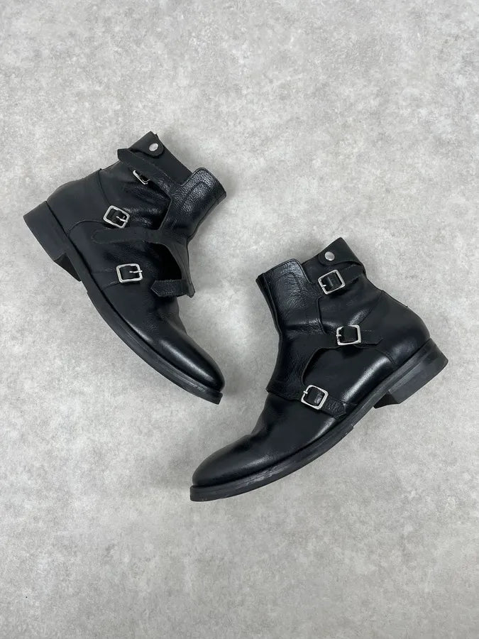 Alexander McQueen Black Leather Multi-Strap Boots JrMwEsV 2