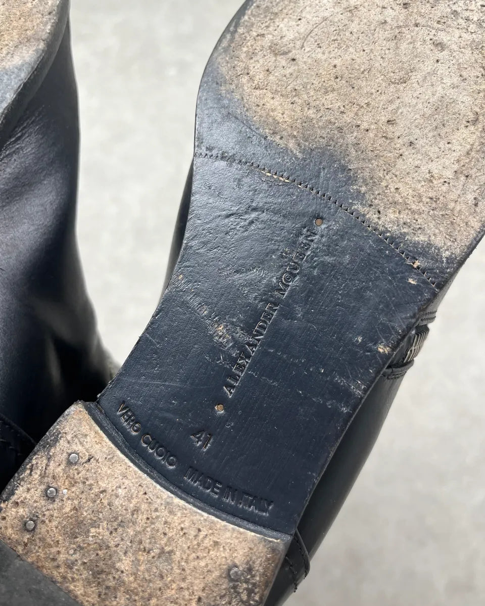 Alexander McQueen Black Leather Zip Ankle Boots nfHCUQS 10