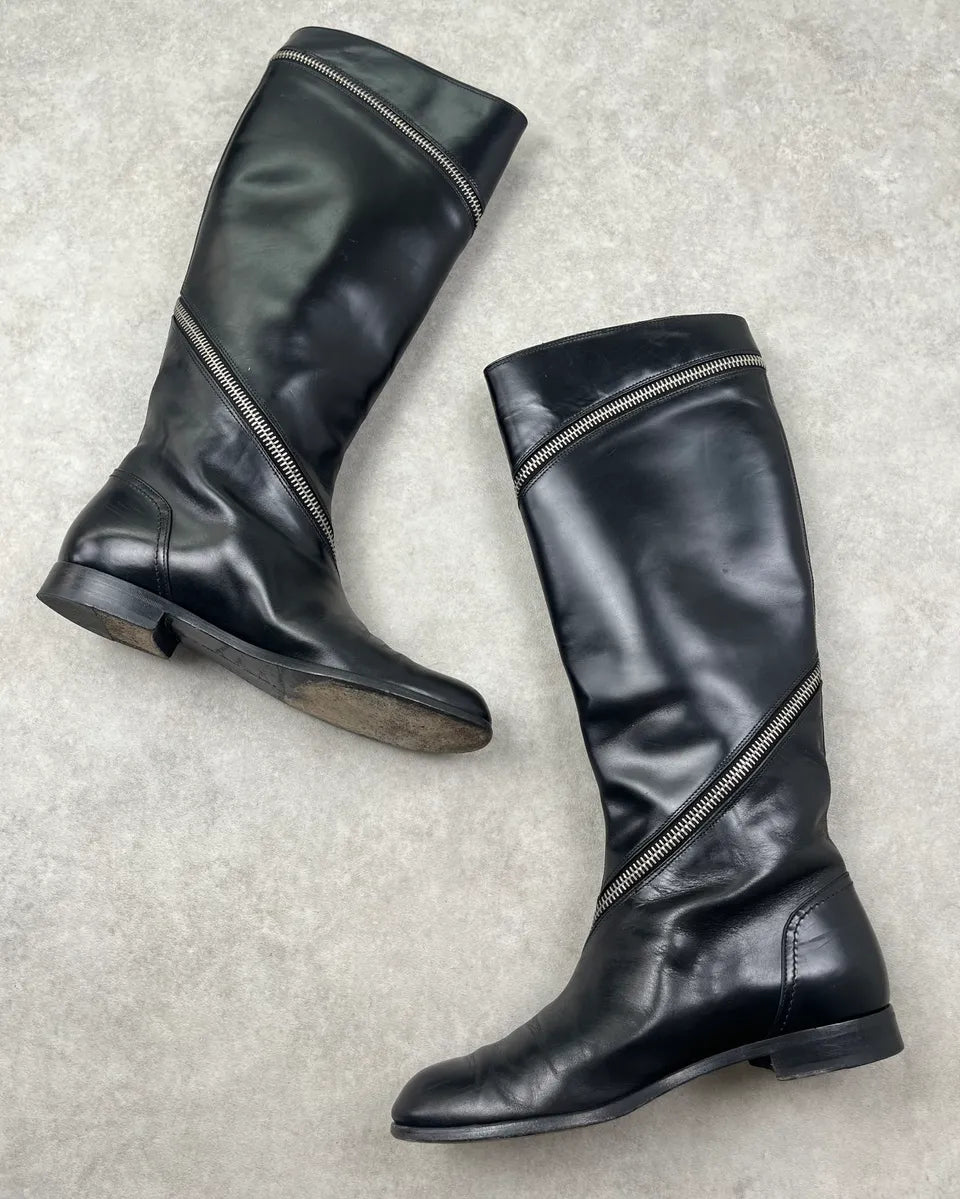 Alexander McQueen Black Leather Zip Ankle Boots nfHCUQS 2