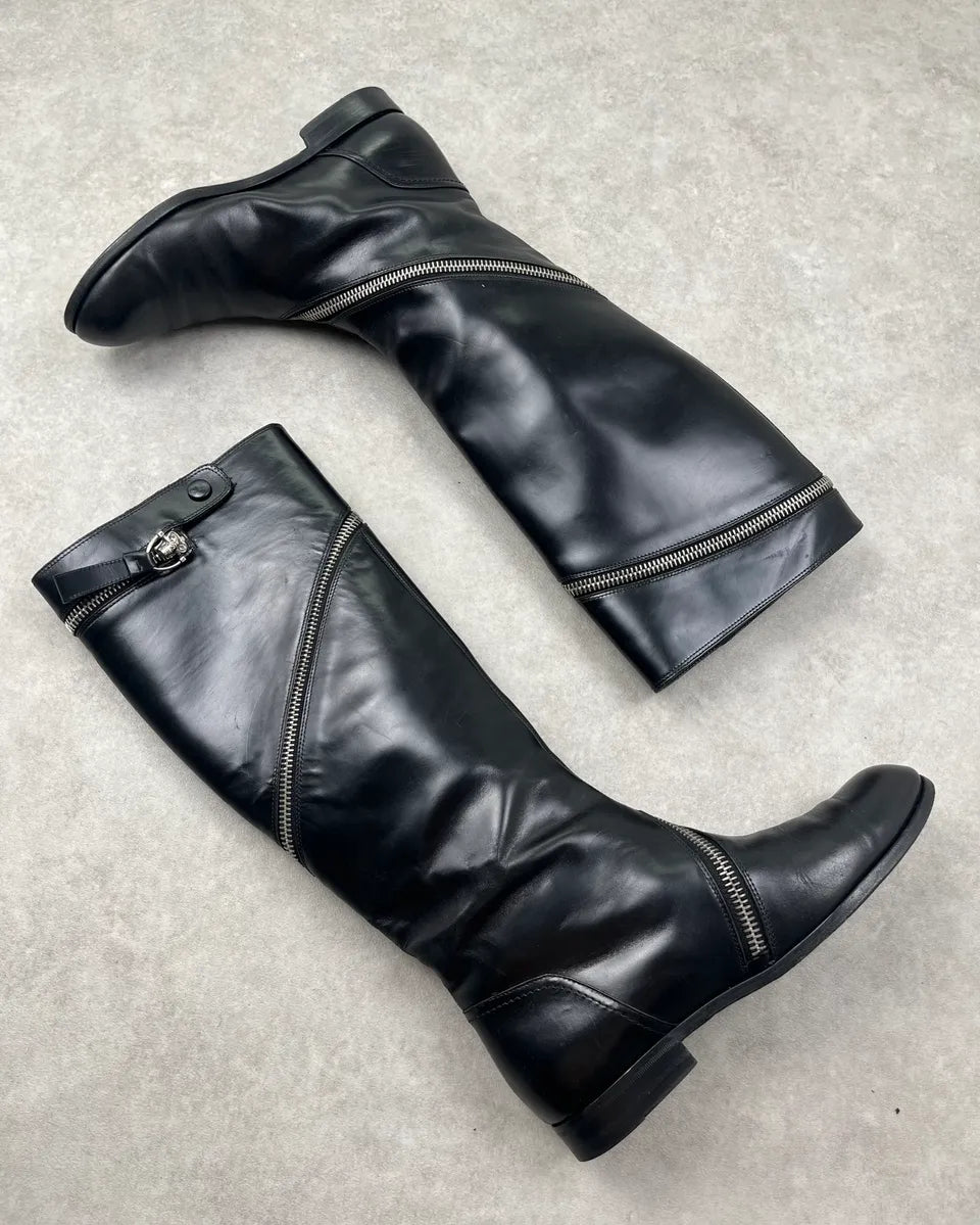 Alexander McQueen Black Leather Zip Ankle Boots nfHCUQS 3