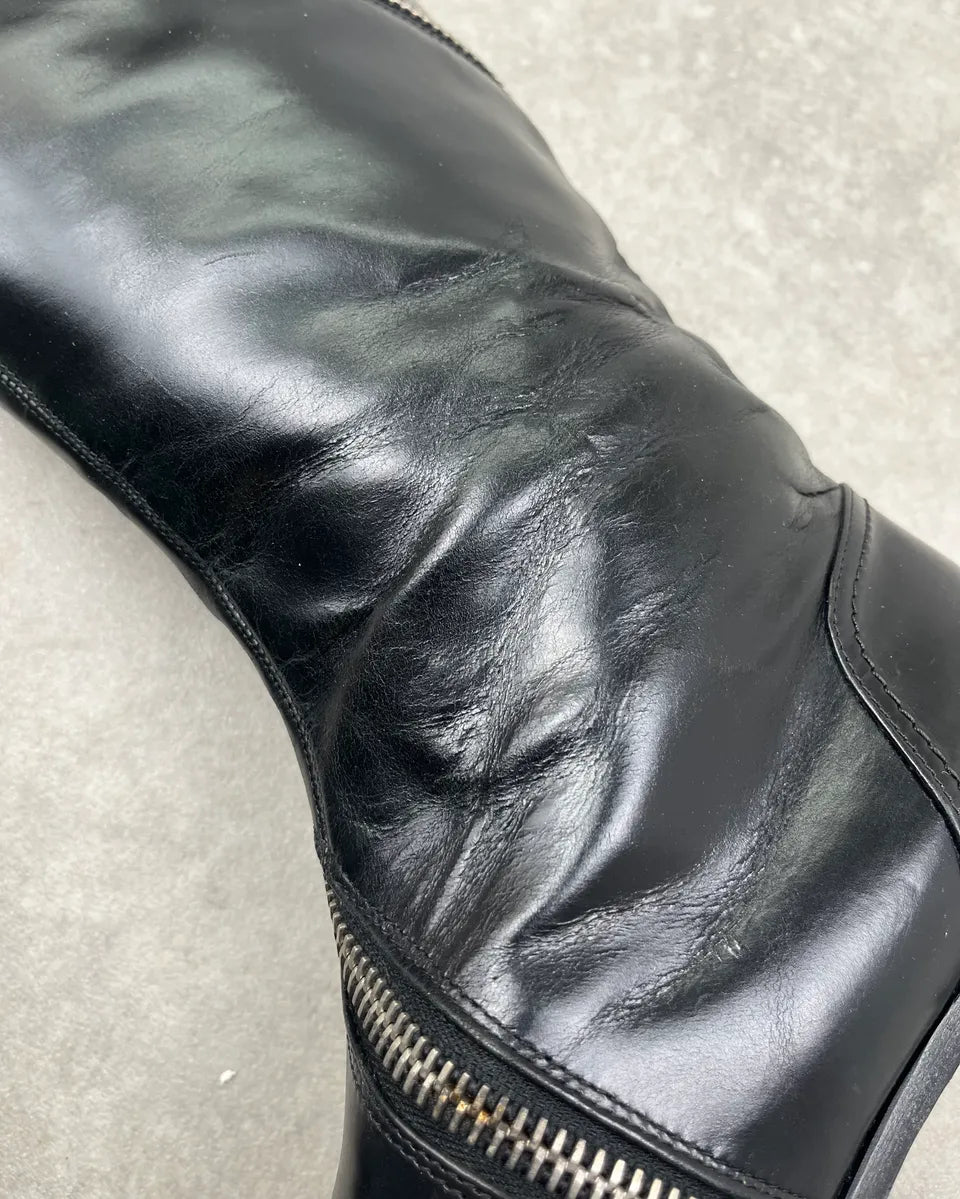Alexander McQueen Black Leather Zip Ankle Boots nfHCUQS 5