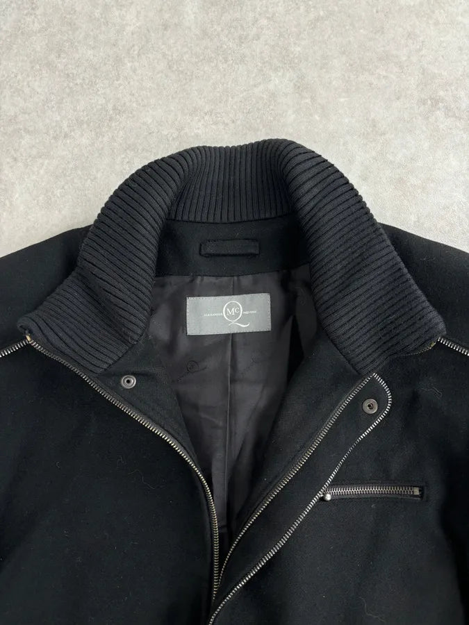 Alexander McQueen Black Long Wool Multi Zips Jacket XdJEobu 7