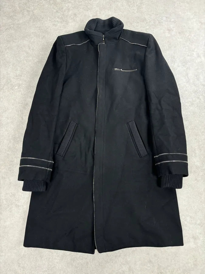 Alexander McQueen Black Long Wool Multi Zips Jacket XdJEobu 0