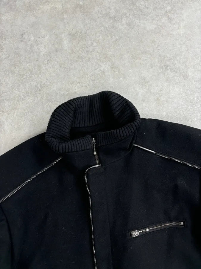 Alexander McQueen Black Long Wool Multi Zips Jacket XdJEobu 3