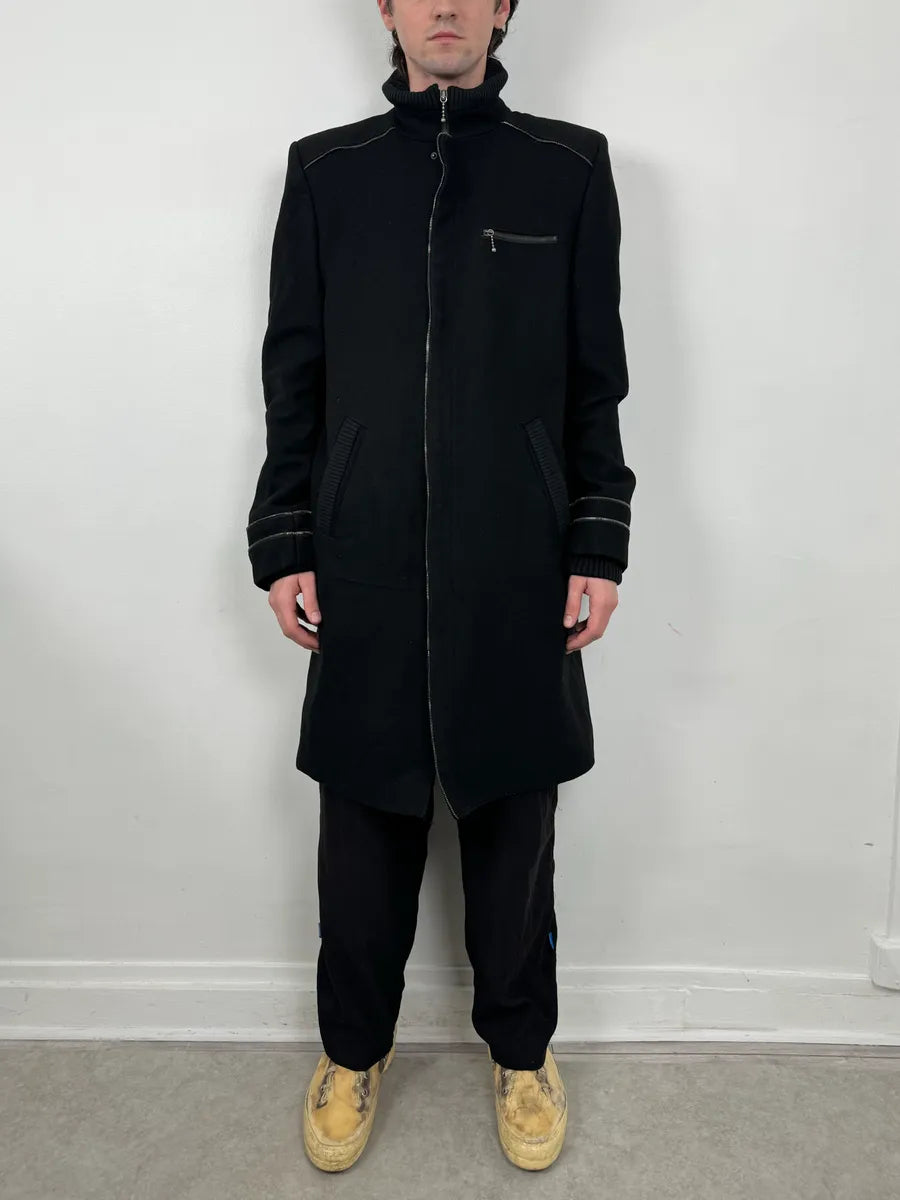 Alexander McQueen Black Long Wool Multi Zips Jacket XdJEobu 1