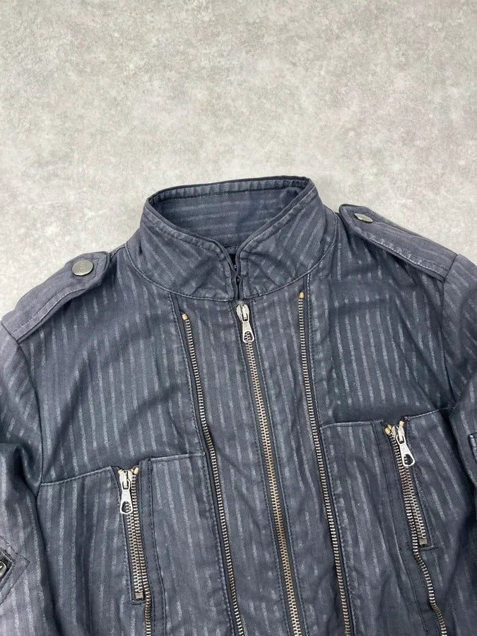 Alexander McQueen Dark Navy Nylon Striped Multi Zip Jacket DAfmHck 5