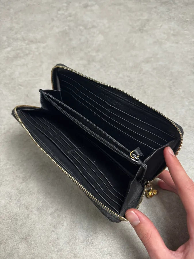 Alexander McQueen Black Spine & Skull Leather Wallet ULfadpz 7